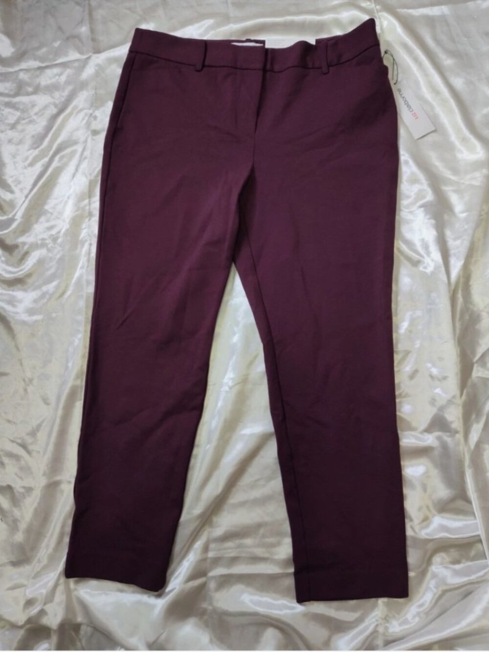 NWT Liz Claiborne Emma Purple Ankle Pants Size 12 Slim Tapered Stretch Zip - Picture 14 of 14
